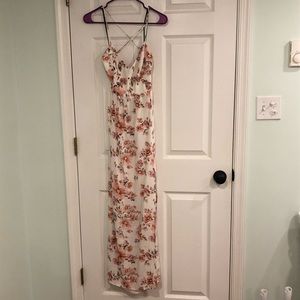 Floral high slit Skinny strap dress Forever 21